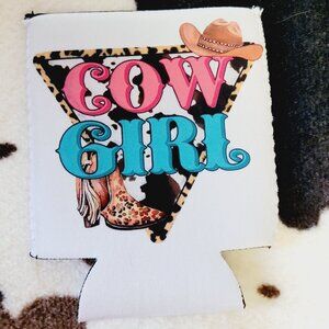 Cowgirl Animal Print Western 12OZ Can Cooler Drink Koozie (5 Pack)